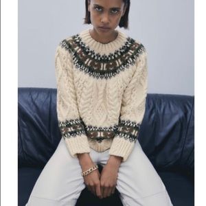 Zara Jacguard Sweater 5755/104 , size M